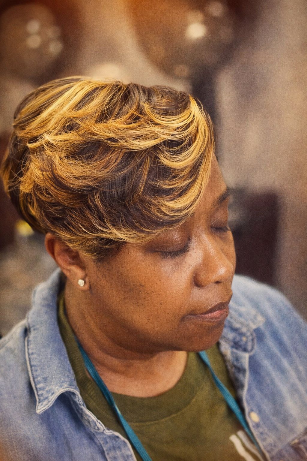 A finished cut and color on an F4H client